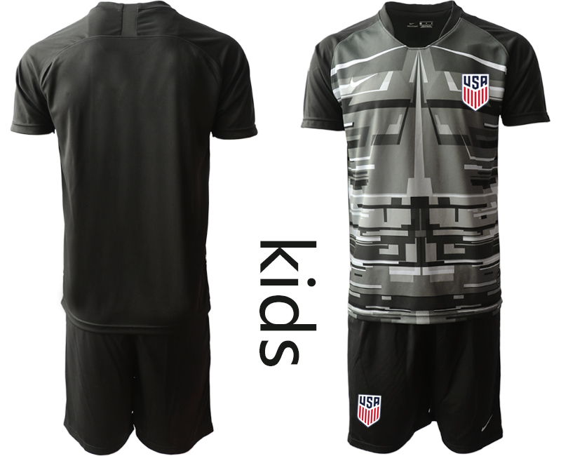 Youth 2020-2021 Season National team United States goalkeeper black Soccer Jersey->->Soccer Country Jersey